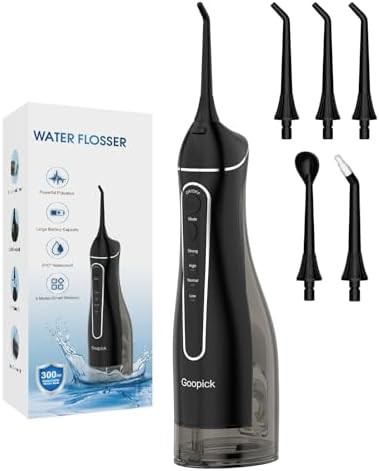 Black cordless portable water flosser 300ml