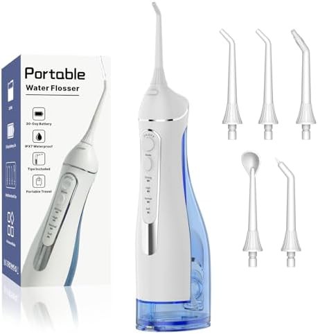 White cordless portable water flosser 300ml