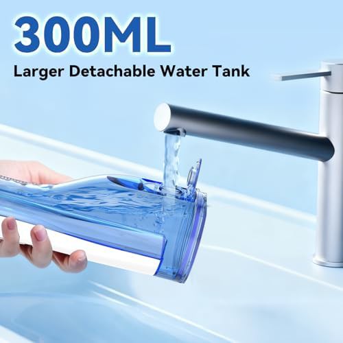 White cordless portable water flosser 300ml — photo 3