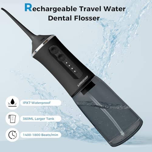 Black rechargeable large tank flosser — photo 5