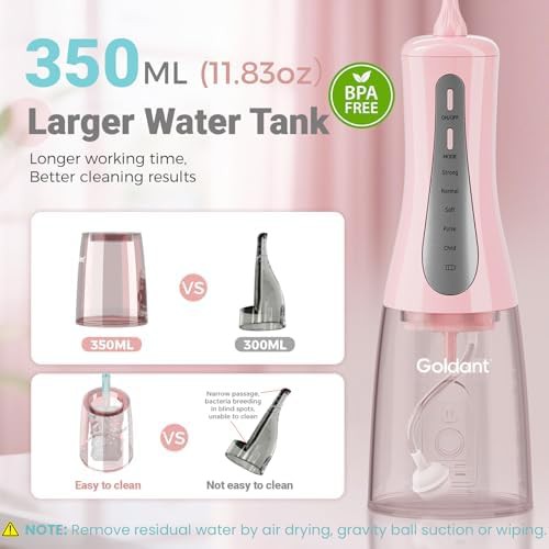 Pink water flosser with storage stand — photo 4