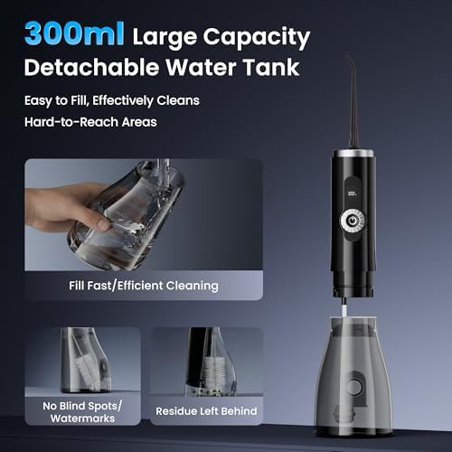 Black cordless flosser with variable pressure — photo 4