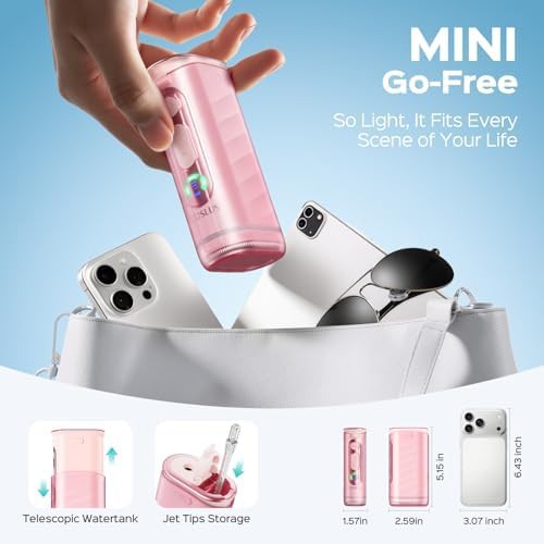 Pink travel flosser with screen display — photo 5