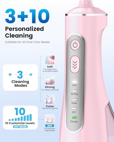 White cordless flosser with six tips — photo 3