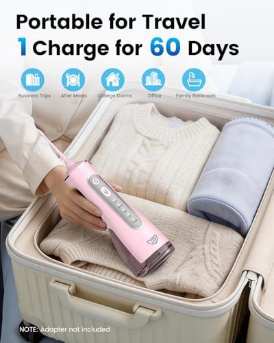 White cordless flosser with six tips — photo 4