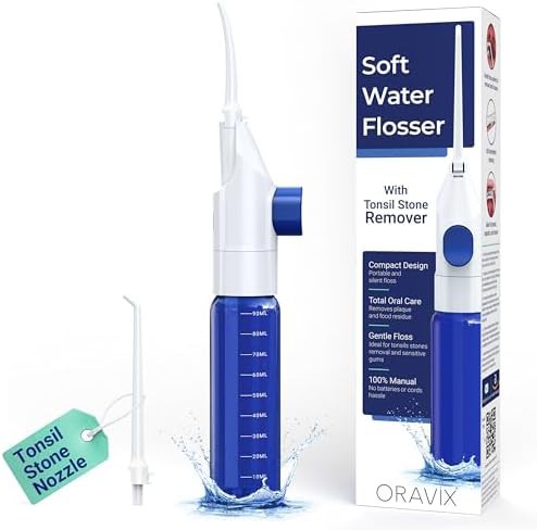 Oravix manual gentle dental water flosser