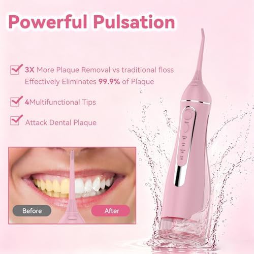 Pink cordless portable oral irrigator — photo 4