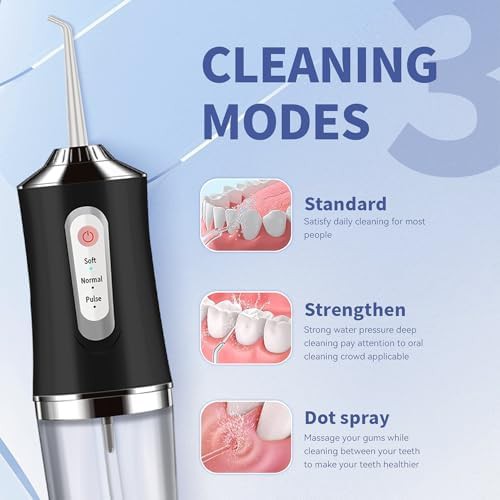Black cordless water flosser with four jets — photo 4