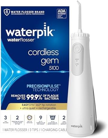 White cordless gem 5100 portable flosser