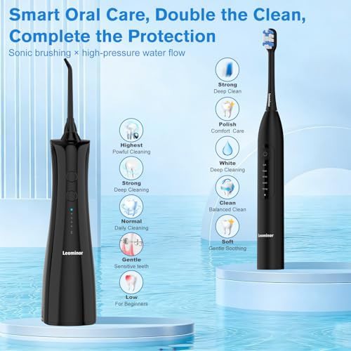 Jet black toothbrush and flosser combo — photo 3