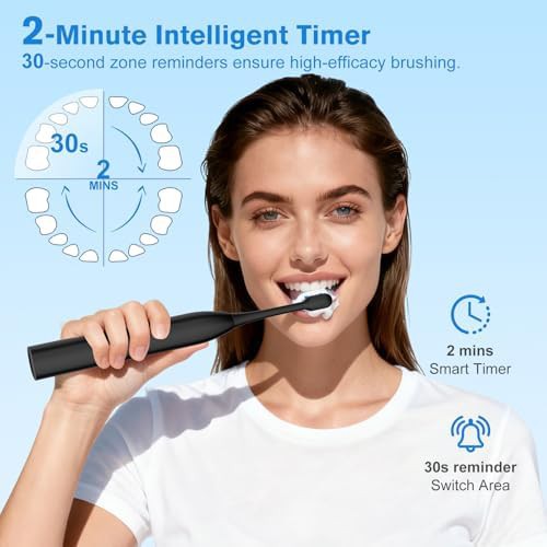 Jet black toothbrush and flosser combo — photo 5