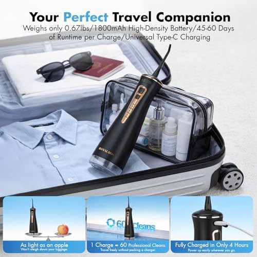 Black cordless portable dental irrigator — photo 4