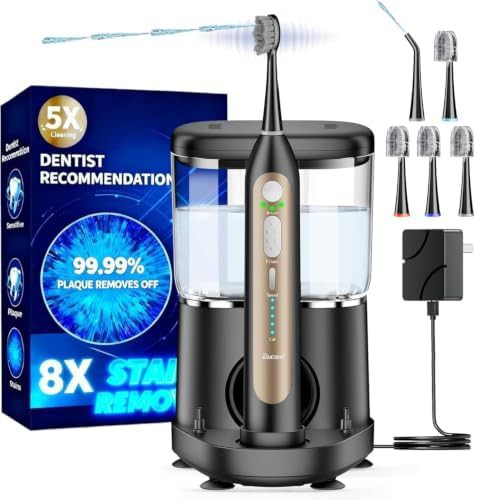Integrated water flosser toothbrush combo