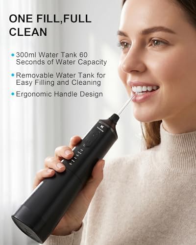 Black cordless water flosser with five modes — photo 3