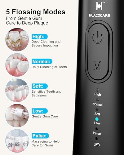 Black cordless water flosser with five modes — photo 4