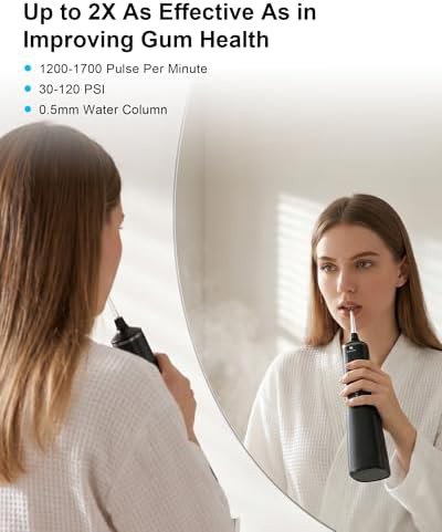 Black cordless water flosser with five modes — photo 5