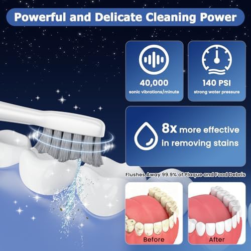 White sonic flossing toothbrush system — photo 4