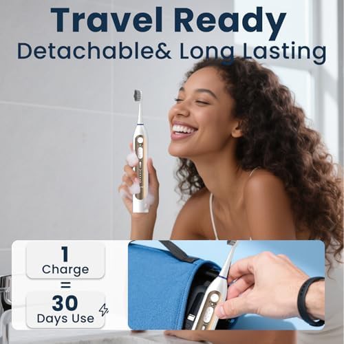 White sonic flossing toothbrush system — photo 5