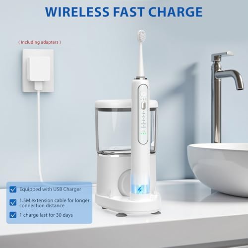 Wireless charging flossing toothbrush combo — photo 5