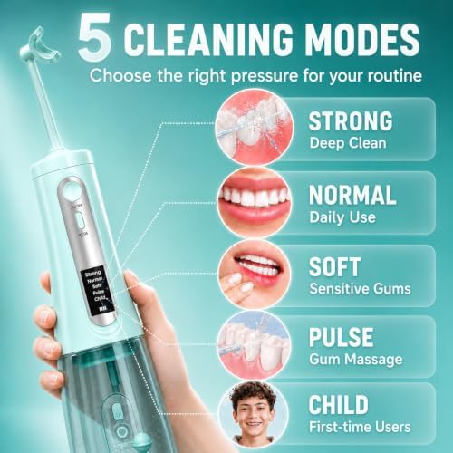 Cordless flosser with five jet tips — photo 3