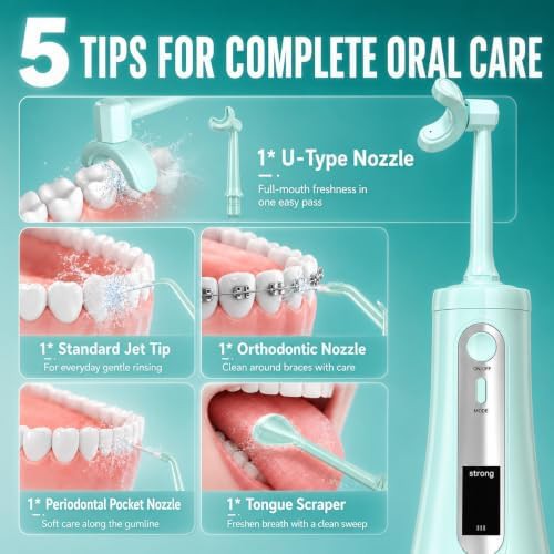 Cordless flosser with five jet tips — photo 5