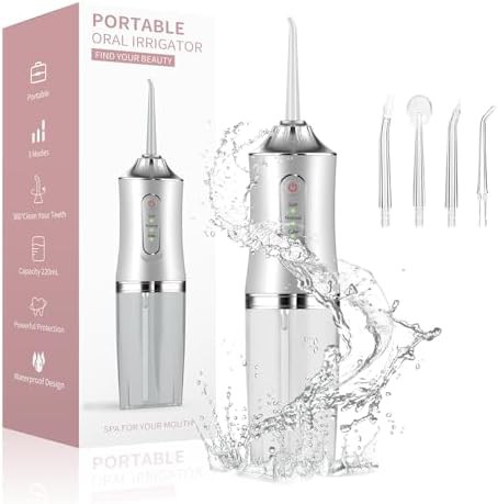 Mini waterproof cordless flosser with four tips