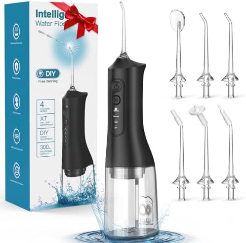 Black waterproof flosser with 300ml tank