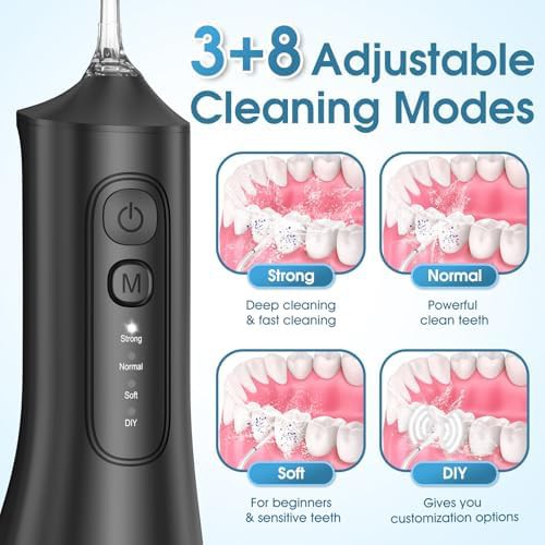 Black waterproof flosser with 300ml tank — photo 3