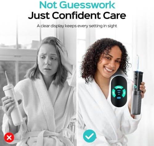 Black travel flosser with screen display — photo 3