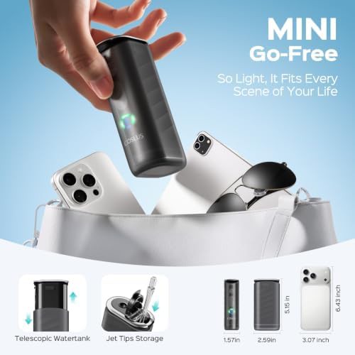 Black travel flosser with screen display — photo 5