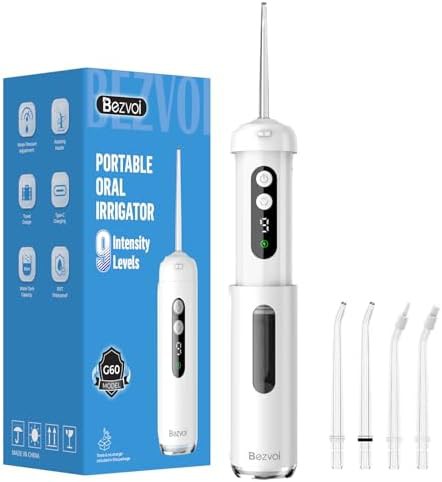 White mini telescopic travel flosser