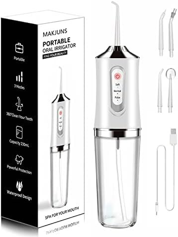 White cordless water flosser with three modes