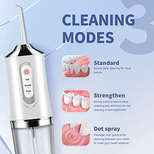 White cordless water flosser with three modes — photo 4