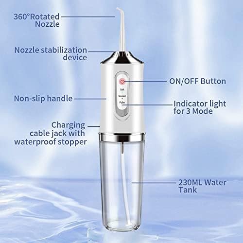 White cordless water flosser with three modes — photo 5