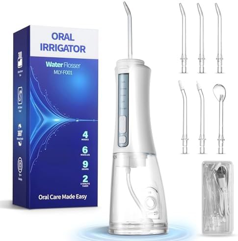 White cordless water flosser for braces