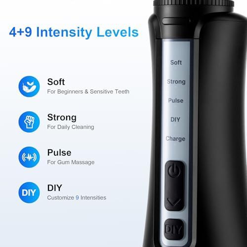Black cordless water flosser for braces — photo 3